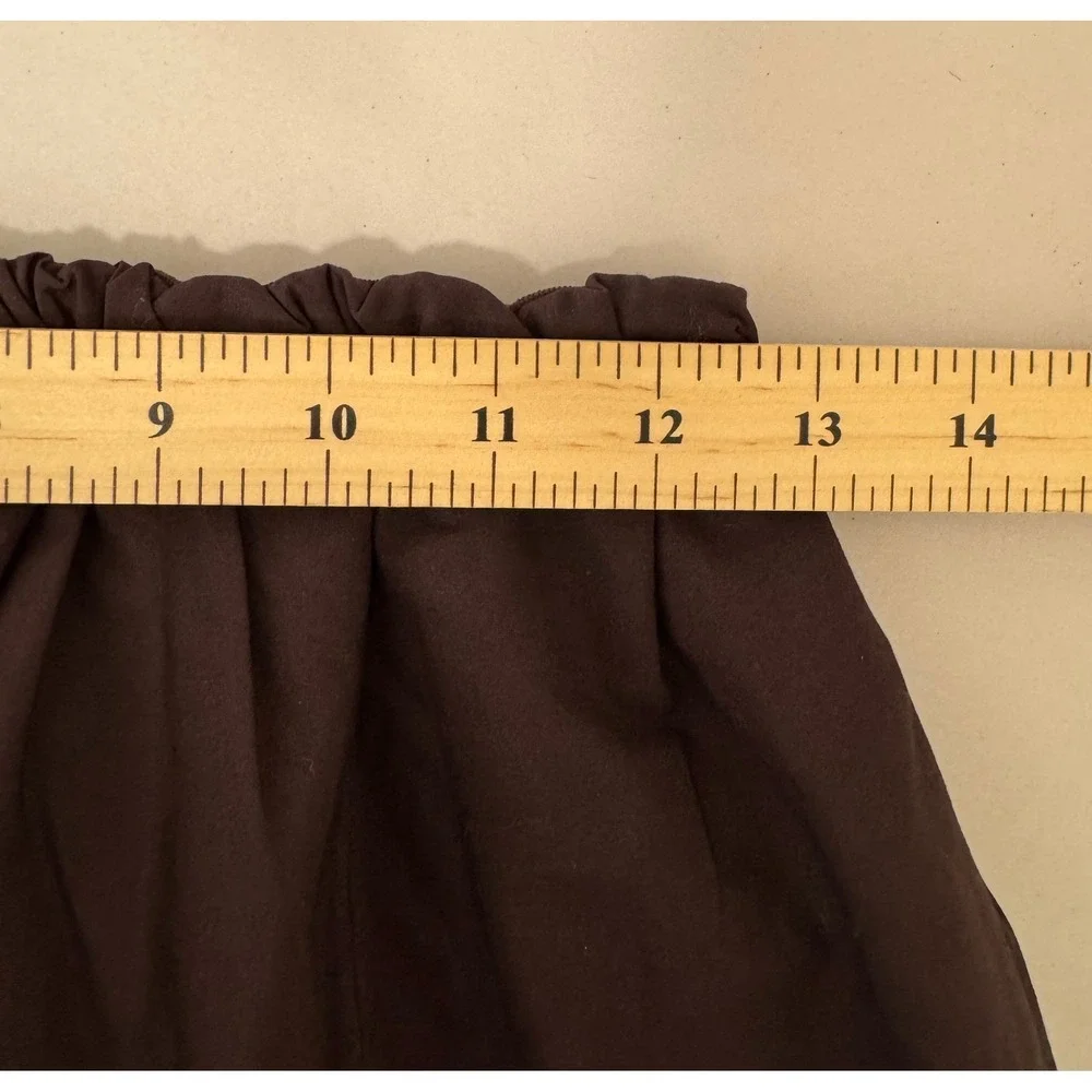 J.Crew Pull-on Midi Skirt in Cotton Poplin sz PXS Brown preppy quiet luxury
